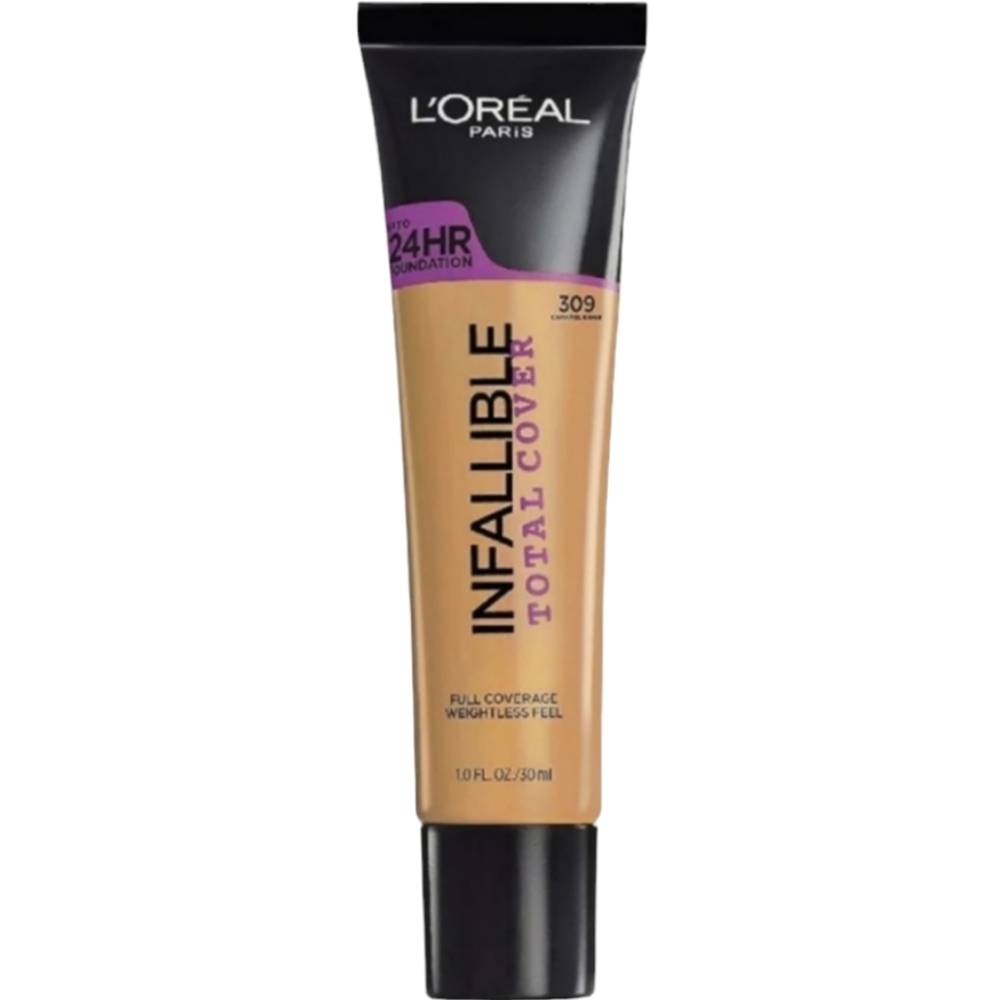 5 x L’Oréal Paris Infallible Total Cover Foundation, 309 Caramel Beige, 1 oz
